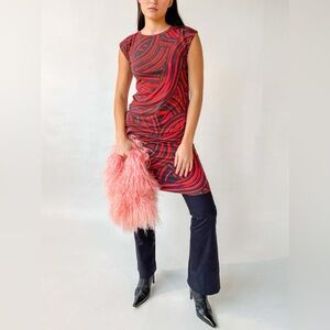 Vintage John Paul Gaultier Fuzzi Red Abstract Print Dress